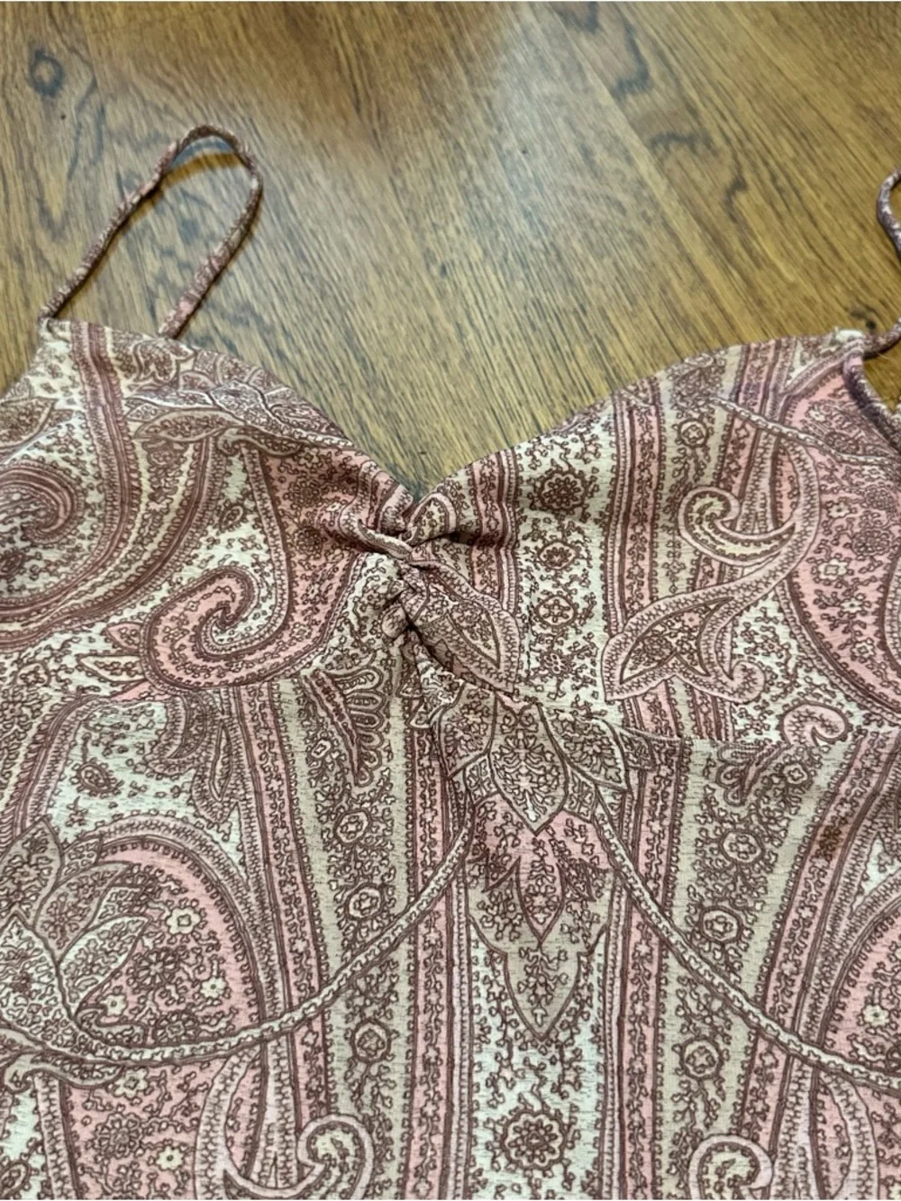 R Wear Rampage Y2K vintage Paisley Pink Cream Sleeveless top babydoll medium - Picture 2 of 6